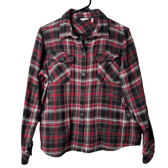 Woolrich Oxbow Bend Plaid Flannel Shirt Jacket Women’s Medium Red Black - Picture 1 of 13